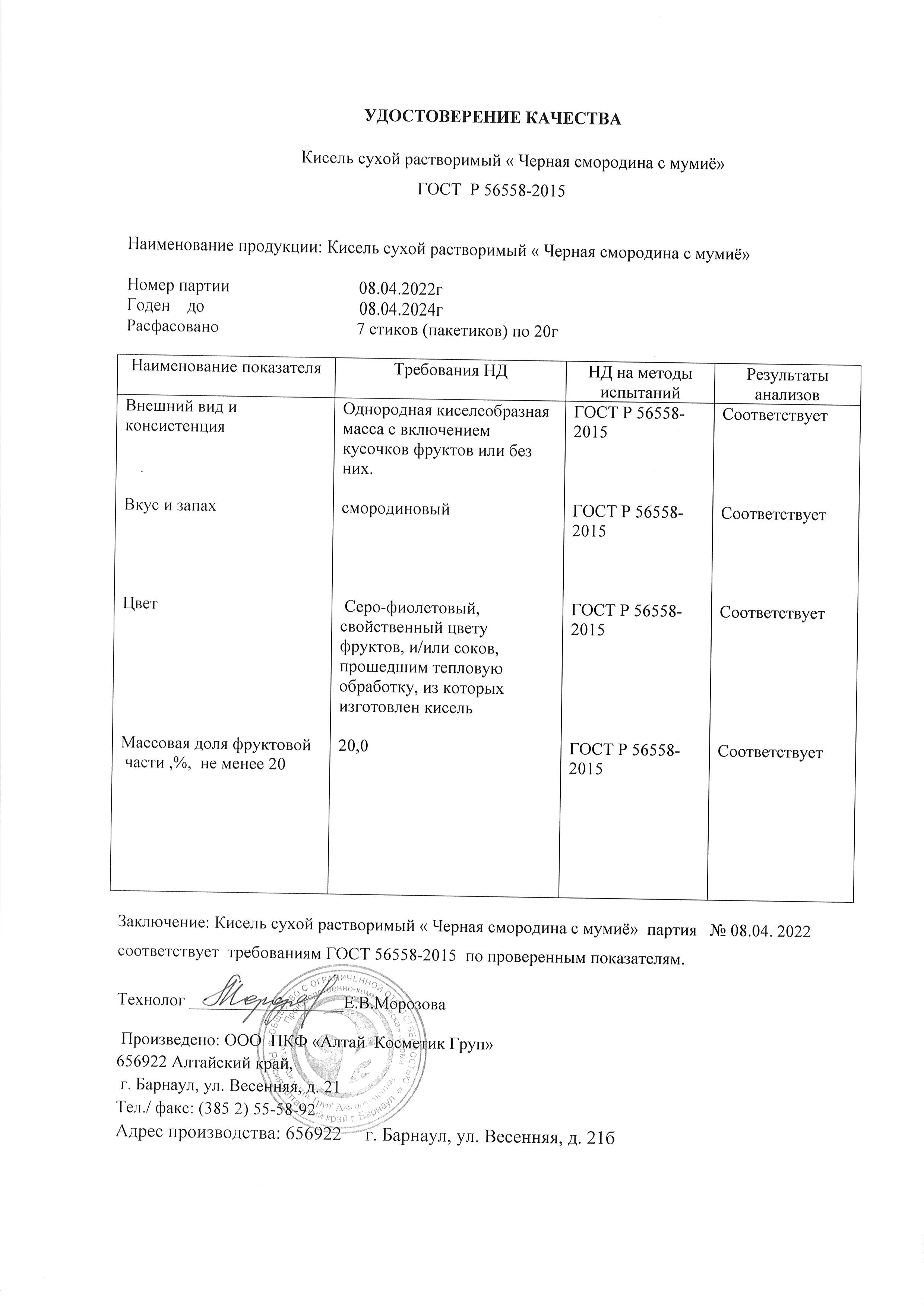 Паспорт №042022